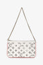 Christian Louboutin White/Red Laser Cut Leather 'Loubila' Shoulder Bag