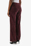 Pantalon droit en velours côtelé bordeaux Brunello Cucinelli, taille 36