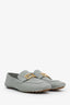 Fendi Blue Leather Baguette Loafers Size 39