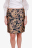 Lanvin Black Gold Embroidered Animal Mini Skirt Size 40