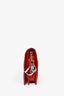 Christian Dior Red Patent Cannage Leather Lady Clutch with Chain