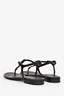 Pre-loved Chanel™ Black Leather CC Crystal Star Embellished Sandals Size 38.5C