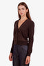 Dries Van Noten Brown Wool Cardigan with Embroidery Detail Size M