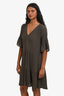 Velvet by Graham & Spencer Dark Green Cotton Ruffled Short Sleeve Mini Dress Size S