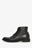 Saint Laurent Black Leather Lace Up Ankle Boots Size 38.5