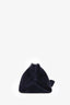 Khaite Blue Suede Logo Lina Clutch