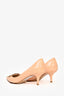 Roger Vivier Cream Patent Pointed Toe Metal Buckle Kitten Heels Size 38.5