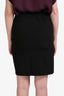 Galliano Black Pleated Detail Midi Skirt Size 38