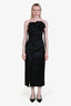 Acler Black 'Webster' Fan Detail Strapless Midi Dress Size XS