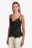 Pinko Black/White Sheer Polka Dot Lace Tank Top Size 40
