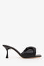 Studio Amelia Black Leather Twist Front 70 Heel Mules Size 37