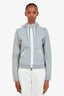 Moncler Grey Logo Zip Up Hoodie Size XS