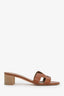 Hermès Brown Leather 'Oasis' Heeled Sandals Size 37.5