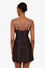 Self-Portrait Black Satin Bow Detailed Mini Dress With Crystal Straps Size 0