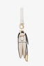 Christian Dior 2023 Ivory Leather Medium Saddle Bag with Leather Strap