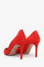 Prada Red Suede Cut-Out Pumps Size 36.5