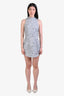 Amanda Uprichard Silver Sequins High Neck Mini Dress Size S