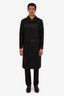 Burberry Black Horseferry Print Gabardine Car Coat Size 44 Mens