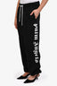 Palm Angels Black Logo Printed Drawstring Sweatpants Size L