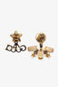Gucci Gold Toned Pink Resin/Crystal Earrings