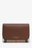 Burberry Brown Leather House Check Hampshire Crossbody Bag