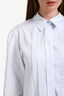 Sportmax Light Blue Cotton Button Down Pleat Detail Shirt Estimated Size M