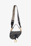 Christian Dior Blue Oblique Jacquard Saddle Mini Bag with Strap