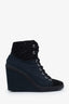 Louis Vuitton Black Canvas Monogram Wedge Ankle Boots Size 39.5