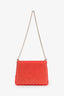 Christian Louboutin Red Leather Spike Accent 'Triloubi' Shoulder Bag