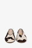 Le Monde Beryl White/Brown Calf Hair Regency Flats Size 37.5