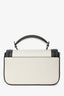 Brunello Cucinelli White/Grey Leather Monili Messenger Bag with Strap