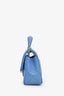 Pre-loved Chanel™ Blue Quilted Lambskin Mini Top Handle Rectangular Flap