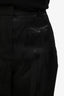 Lafayette 148 Black Wool Silk Printed 'Clinton' Trousers Size 16