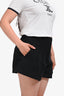A.L.C Black Linen Blend High-Waisted Shorts Size 12