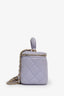 Pre-loved Chanel™ 2021+ Purple Lambskin CC Vanity Top Handle
