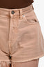 Saint Laurent Pink Denim Frayed Hem Shorts Size 24