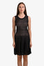 Alaïa Black Eyelet Sleeveless Midi Dress Size 42