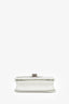 Celine White Grained Calfskin Classic Medium Box Crossbody Bag