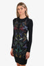 Alexander McQueen Black Floral Long Sleeve Midi Dress Estimated Size S