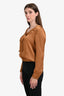 Love Moschino Brown Satin Beaded Bow Detail Blouse Size 6