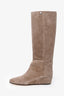 Jimmy Choo Grey Suede 'Olivia' Wedged Boots Size 37.5