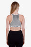 Celine White Striped Rib Knit Sports Bra Size XS