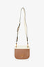 Prada Brown/White Calf Pionniere Saddle Crossbody Bag
