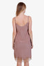 Dries Van Noten Pink Silk Lace Detailed Slip Dress Size 34