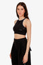 Pre-loved Chanel™ Black Logo Print Knit Cropped Tank Top Size XS