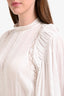 Isabel Marant Etoile White Cotton Eyelet Long Sleeve Maxi Dress Size 38