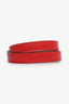 Bvlgari Red Leather Serpenti Forever Wrap Bracelet