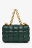 Sac Cassette rembourré en cuir vert avec chaîne Bottega Veneta