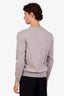 Zegna Grey Cotton V-Neck Sweater Size 50 Mens