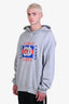 Gucci Grey Cotton Logo Print Hoodie Size XL Mens